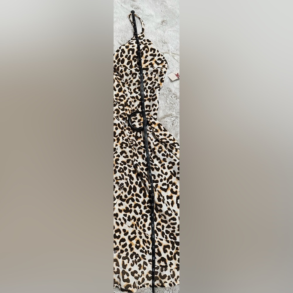 Love Tree Junior’s Leopard Print Mini Buckle Wrap Dress - Picture 5 of 10